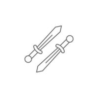 médiéval, épée vecteur icône illustration