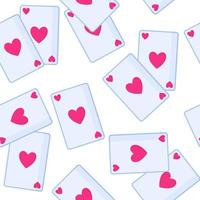modèle sans couture de cartes à jouer avec coeur pour le mariage ou la Saint-Valentin. vecteur