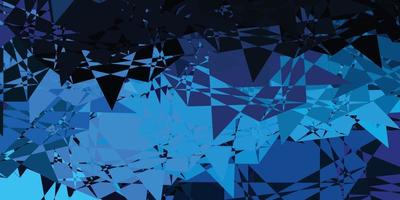 texture de vecteur bleu foncé avec des triangles aléatoires.
