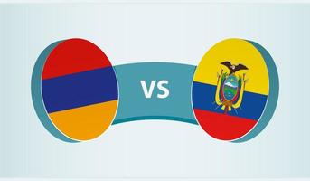 Arménie contre équateur, équipe des sports compétition concept. vecteur