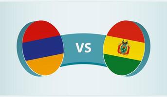 Arménie contre Bolivie, équipe des sports compétition concept. vecteur