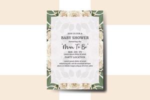 bébé douche salutation carte camélia fleur conception modèle vecteur