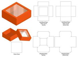 boîte d'emballage conception de modèle découpé. Maquette 3D vecteur