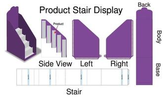 maquette d'affichage d'escalier de produit avec découpe vecteur