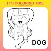 coloration animal feuille de travail page. éducatif imprimable coloration feuille de travail. coloration Jeu pour préscolaire les enfants. vecteur déposer.