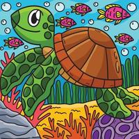 tortue animal coloré dessin animé illustration vecteur
