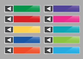 collection de boutons colorés, conception de vecteur. vecteur
