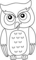 hibou isolé coloriage pour les enfants vecteur