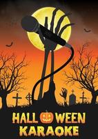 fête de chant zombie halloween dans le cimetière de nuit vecteur