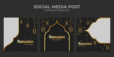 post sur les médias sociaux ramadan kareem temaplate vecteur