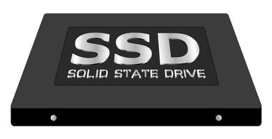 SSD ou lecteur SSD sur fond blanc vecteur