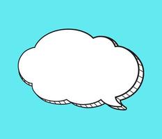 bande dessinée discours bulle pensée nuage 3d griffonnage contour vecteur illustration
