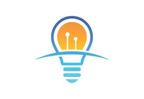 Créatif pente lumière ampoule logo conception, vecteur conception concept