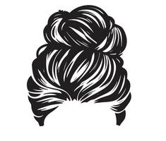 désordonné chignon coiffures illustration de affaires coiffure avec Naturel longue cheveux vecteur