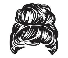 désordonné chignon coiffures illustration de affaires coiffure avec Naturel longue cheveux vecteur