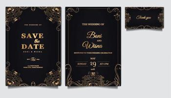 luxe élégant mariage invitation ensemble vecteur