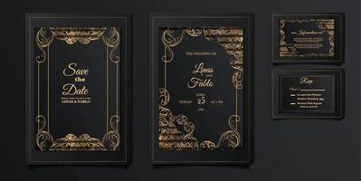 luxe mariage invitation cartes ensemble vecteur