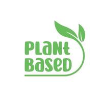 plante basé logo. circulaire forme base avec plante feuille. végétalien et végétarien amical badge. vecteur