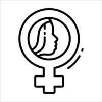 femme visage à l'intérieur femelle le sexe symbole, vecteur conception de féminisme