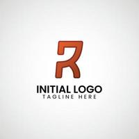 logo de r initiale pente coloré icône conception vecteur