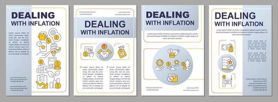 transaction avec inflation gris brochure modèle. brochure conception avec linéaire Icônes. modifiable 4 vecteur mises en page pour présentation, annuel rapports