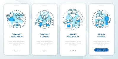 employeur marque avantages bleu l'intégration mobile app filtrer. heure système procédure pas à pas 4 pas modifiable graphique instructions avec linéaire concepts. interface utilisateur, ux, gui modèle vecteur