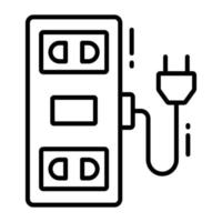 extension corde vecteur conception, un électrique sortie icône