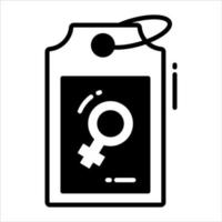 féminin symbole à l'intérieur le étiqueter, vecteur conception de femmes journée vente étiquette