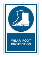 porter un signe de symbole de protection des pieds vecteur