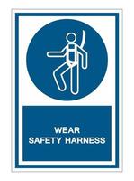 porter un signe de symbole de harnais de sécurité vecteur
