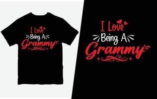 je l'amour étant une Grammy T-shirt conception vecteur