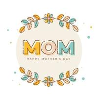 élégant texte maman et coloré fleurs, content de la mère journée concept. vecteur