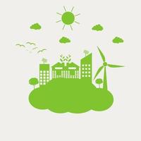 les villes vertes aident le monde avec le cloud avec des idées de concept écologiques.Illustration vectorielle vecteur