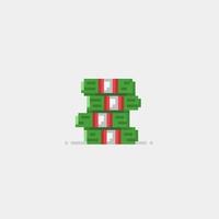 argent pile dans pixel art style vecteur