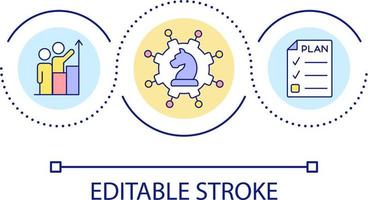 affaires stratégie boucle concept icône. entreprise développement et croissance. affaires Planification abstrait idée mince ligne illustration. isolé contour dessin. modifiable accident vasculaire cérébral vecteur