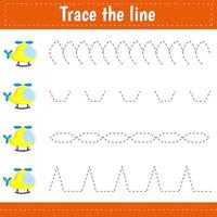 feuille de pratique de l'écriture manuscrite. jeu éducatif pour enfants, feuille de travail imprimable pour les enfants. tracer la ligne vecteur