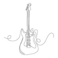 continu ligne art dessin de une guitare. vecteur