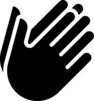 mains en portant quelque chose noir glyphe icône. montrant direction par tous les deux palmiers. communication. geste et position. silhouette symbole sur blanc espace. solide pictogramme. vecteur isolé illustration