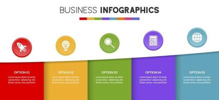 infographie conception modèle et Icônes avec 5 les options ou 5 pas vecteur