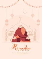 islamique saint mois de Ramadan kareem ou ramazan kareem concept. vecteur