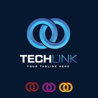 technologie lien logo conception vecteur