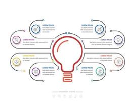 huit les options affaires infographie modèle avec Créatif lumière ampoule. vecteur