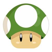 vert champignon de super mario plat vecteur illustration.