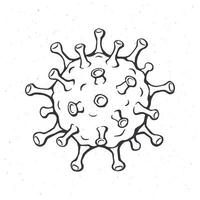 coronavirus cellule. contour. vecteur illustration. virus cause respiratoire infection COVID-19 [feminine. global monde épidémie. mortel couronne bactéries. main tiré esquisser. isolé blanc Contexte