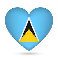 Saint lucia drapeau dans cœur forme. vecteur illustration.