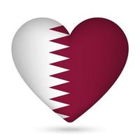 Qatar drapeau dans cœur forme. vecteur illustration.