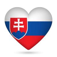 la slovaquie drapeau dans cœur forme. vecteur illustration.