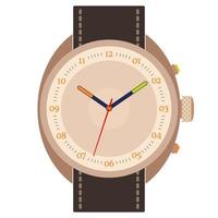 classique conception mécanique montre-bracelet isolé sur blanc Contexte. l'horloge visage avec heure, minute et seconde mains. vecteur illustration.