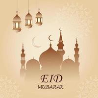 style moderne eid mubarak salutation cartes avec social médias conception, eid mubarak icône vecteur, histoire, poste, lune, mosquée, lampe, logo, et lanternes vecteur