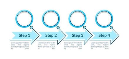 un modèle d'infographie de vecteur d'étapes de cercles colorés